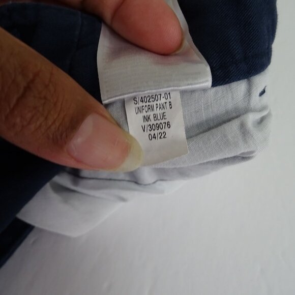 Old Navy Bootcut Stretch Uniform Chino Pants Blue Women Size 12 Adjustable Waist - Picture 8 of 13